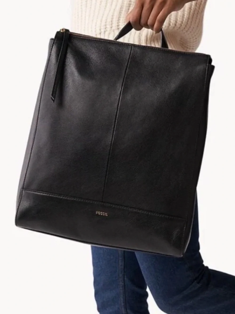 FOSSIL Elina Large Convertible Leather Backpack/Crossbody/Tote Bag NWOT